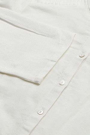 W for Woman Ecru Half Placket Shirt kurta