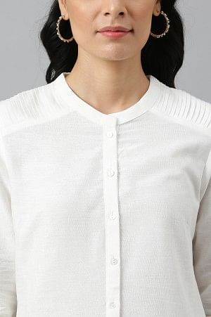 W for Woman Ecru Half Placket Shirt kurta