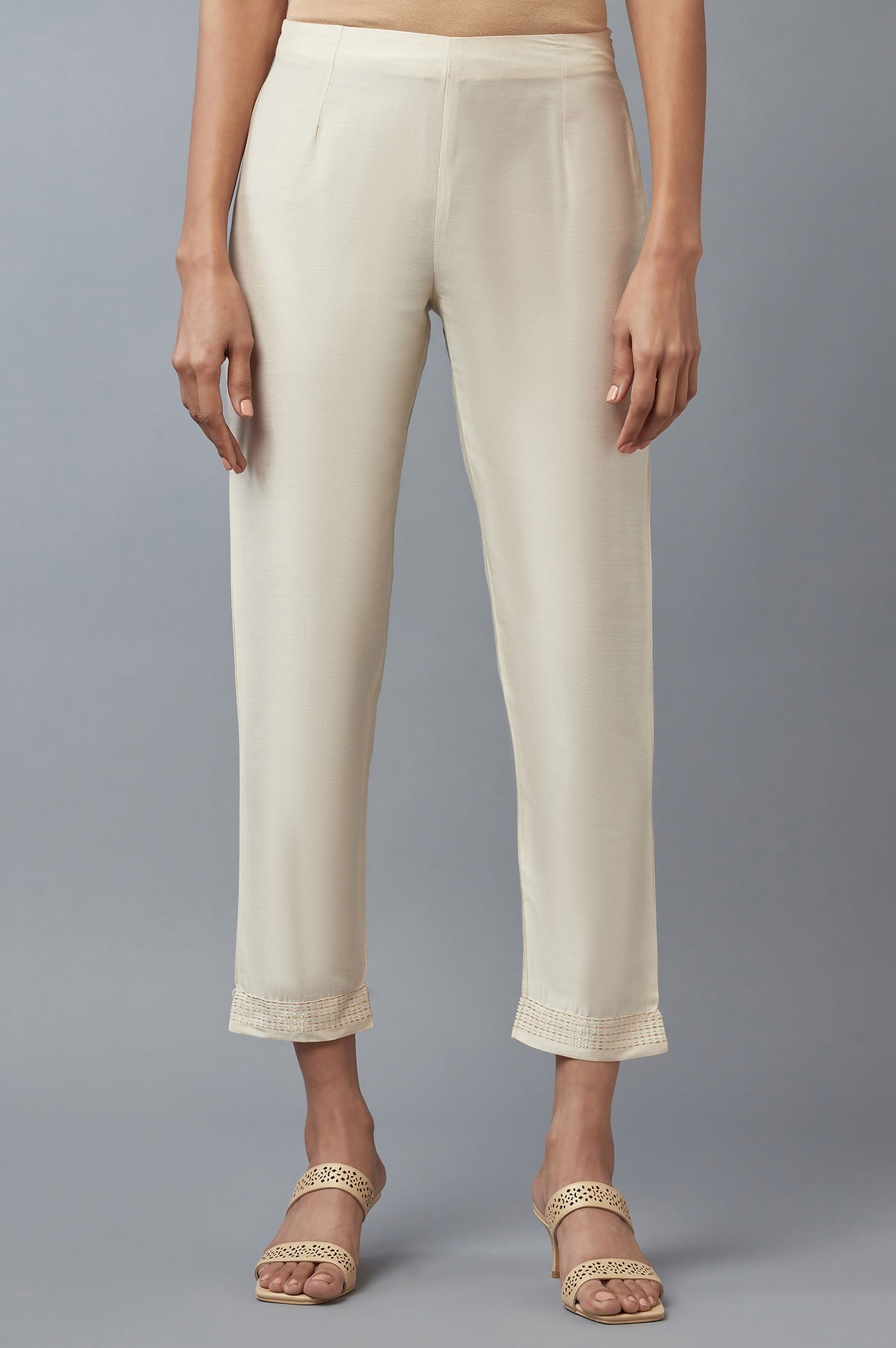 W for Woman Ecru Slim Pants