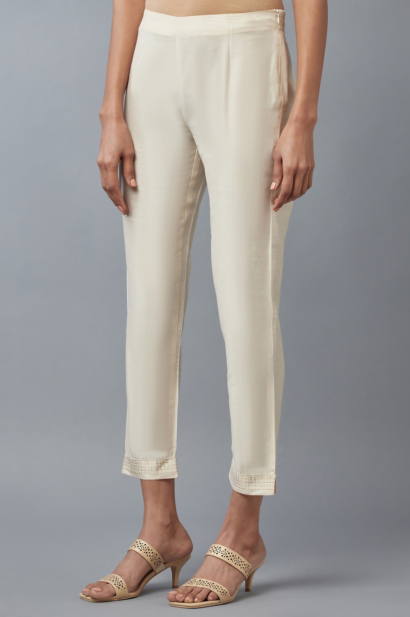 W for Woman Ecru Slim Pants