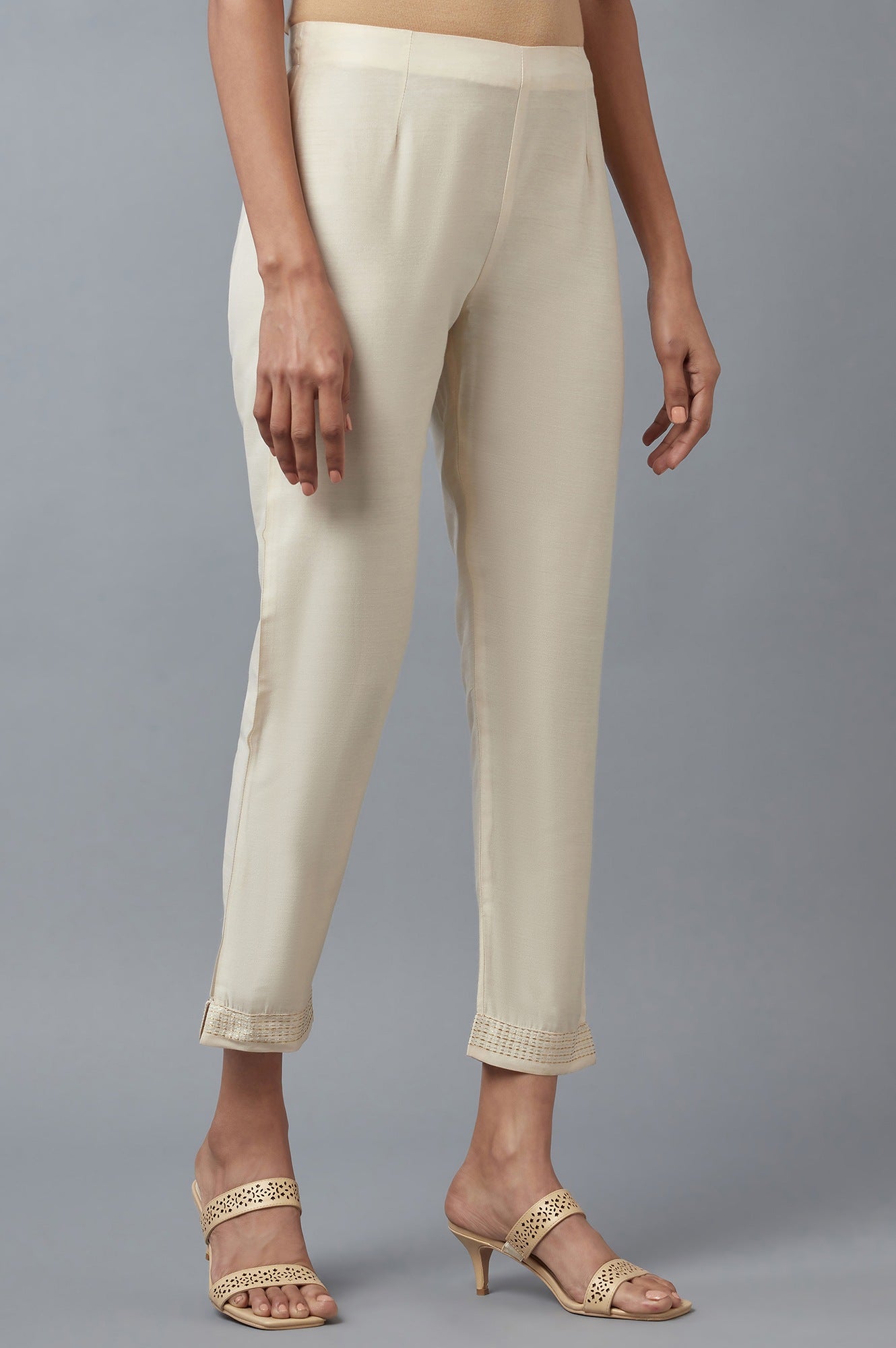 W for Woman Ecru Slim Pants