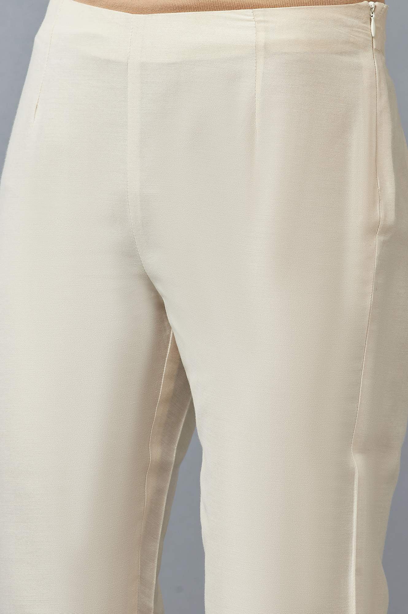 W for Woman Ecru Slim Pants