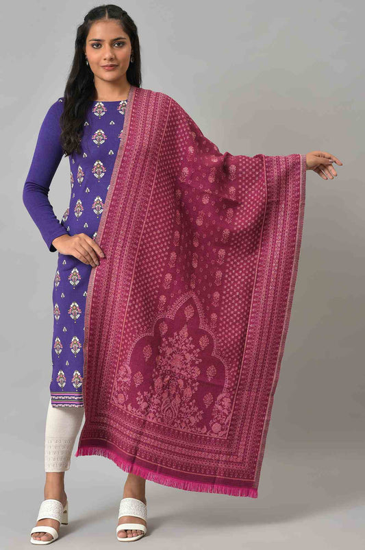 W for Woman Dark Green Acrylic Floral Print Dupatta