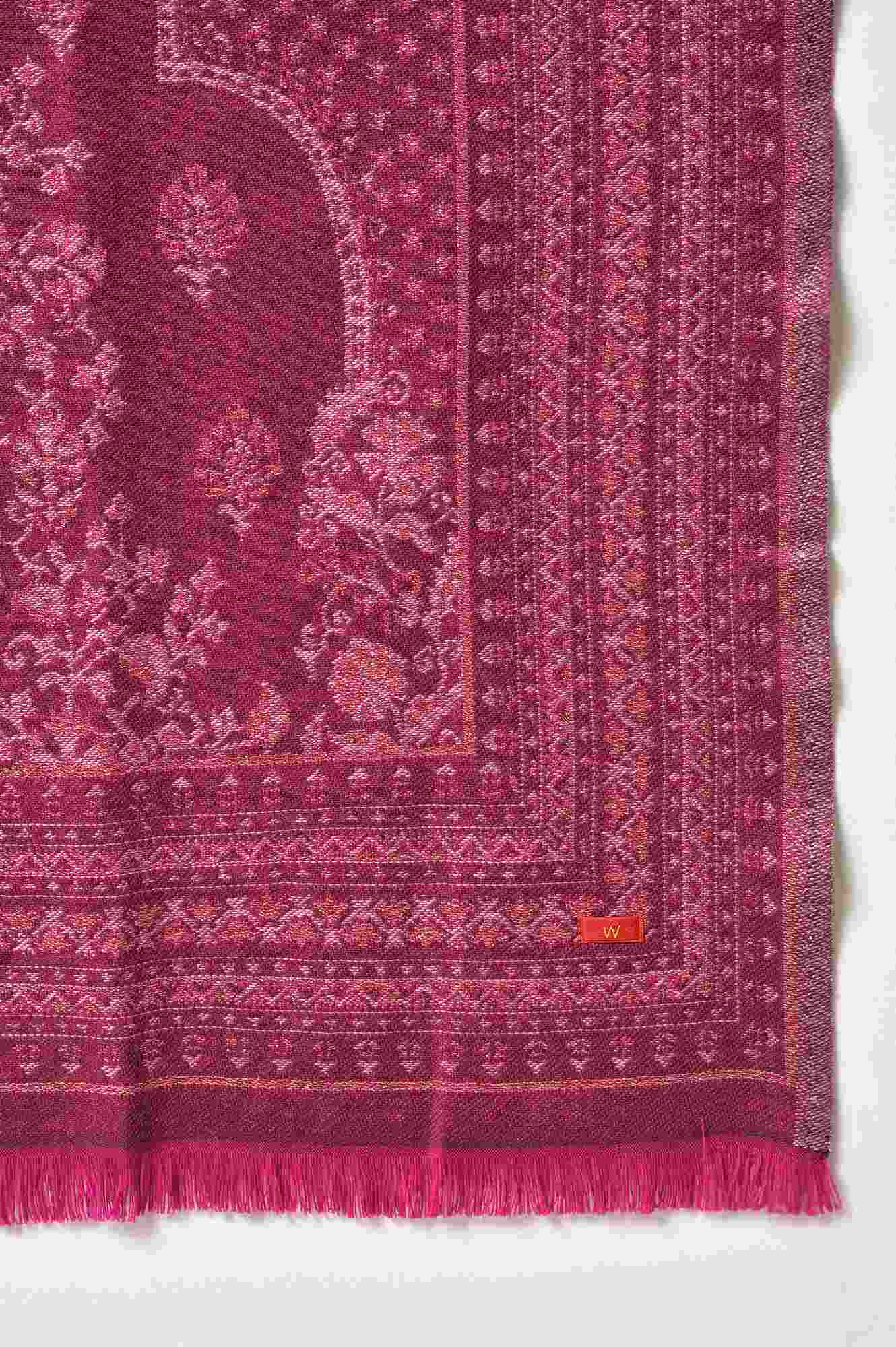W for Woman Dark Green Acrylic Floral Print Dupatta