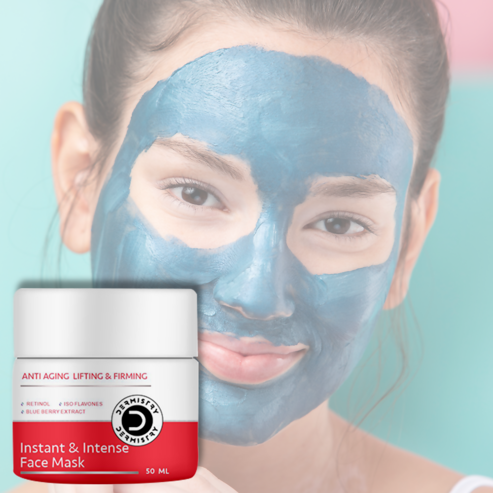 Dermistry Anti Aging Instant Intense Face Mask Retinol Blue Berry Lifting Firming Skin Tightening 