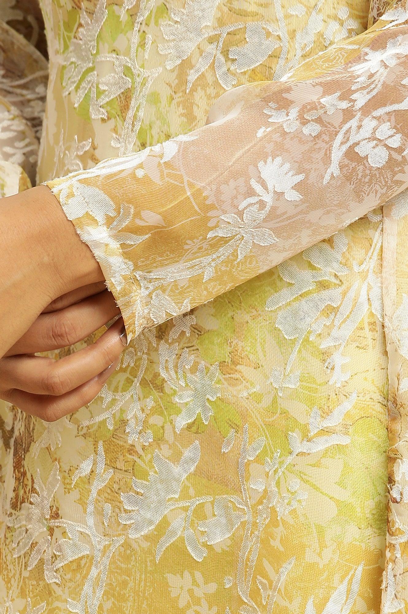 W for Woman Yellow Self-Designed Flared Dress  Grab2Buy WforWoman Grab2Buy
