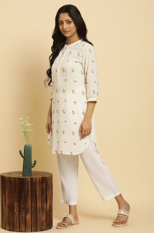 W for Woman White Embroidered Contemporary Tunic  Grab2Buy WforWoman Grab2Buy