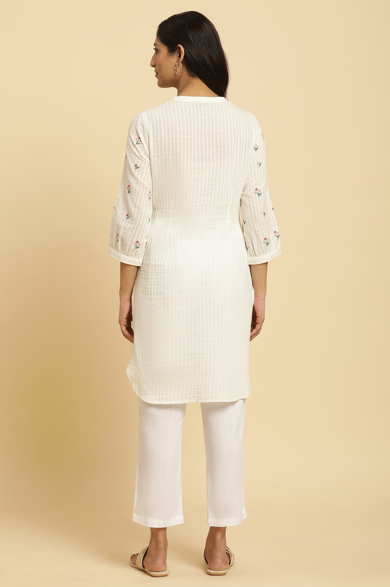 W for Woman White Embroidered Contemporary Tunic  Grab2Buy WforWoman Grab2Buy