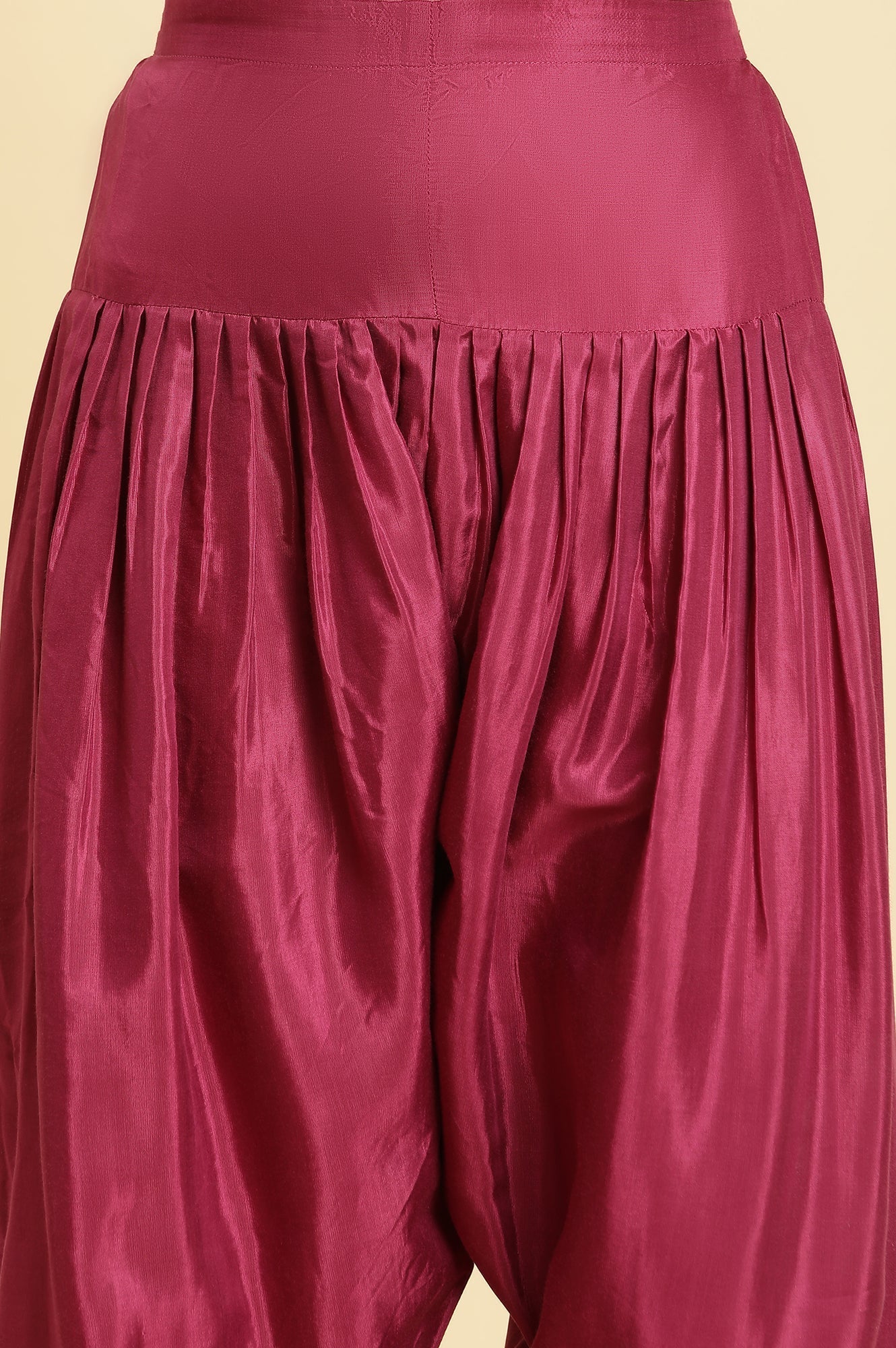 W for Woman Purple Pleated Shantung Salwar