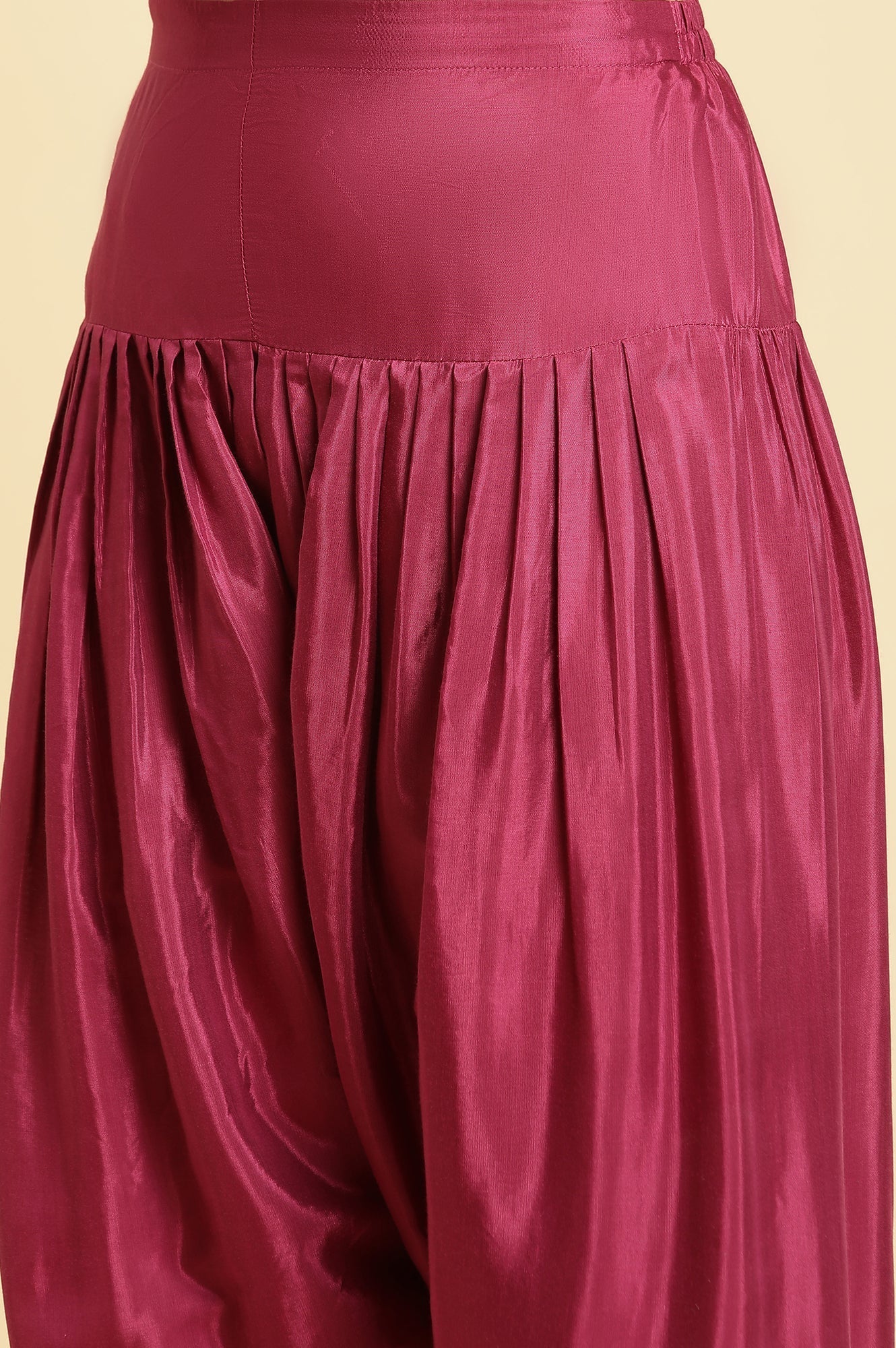 W for Woman Purple Pleated Shantung Salwar