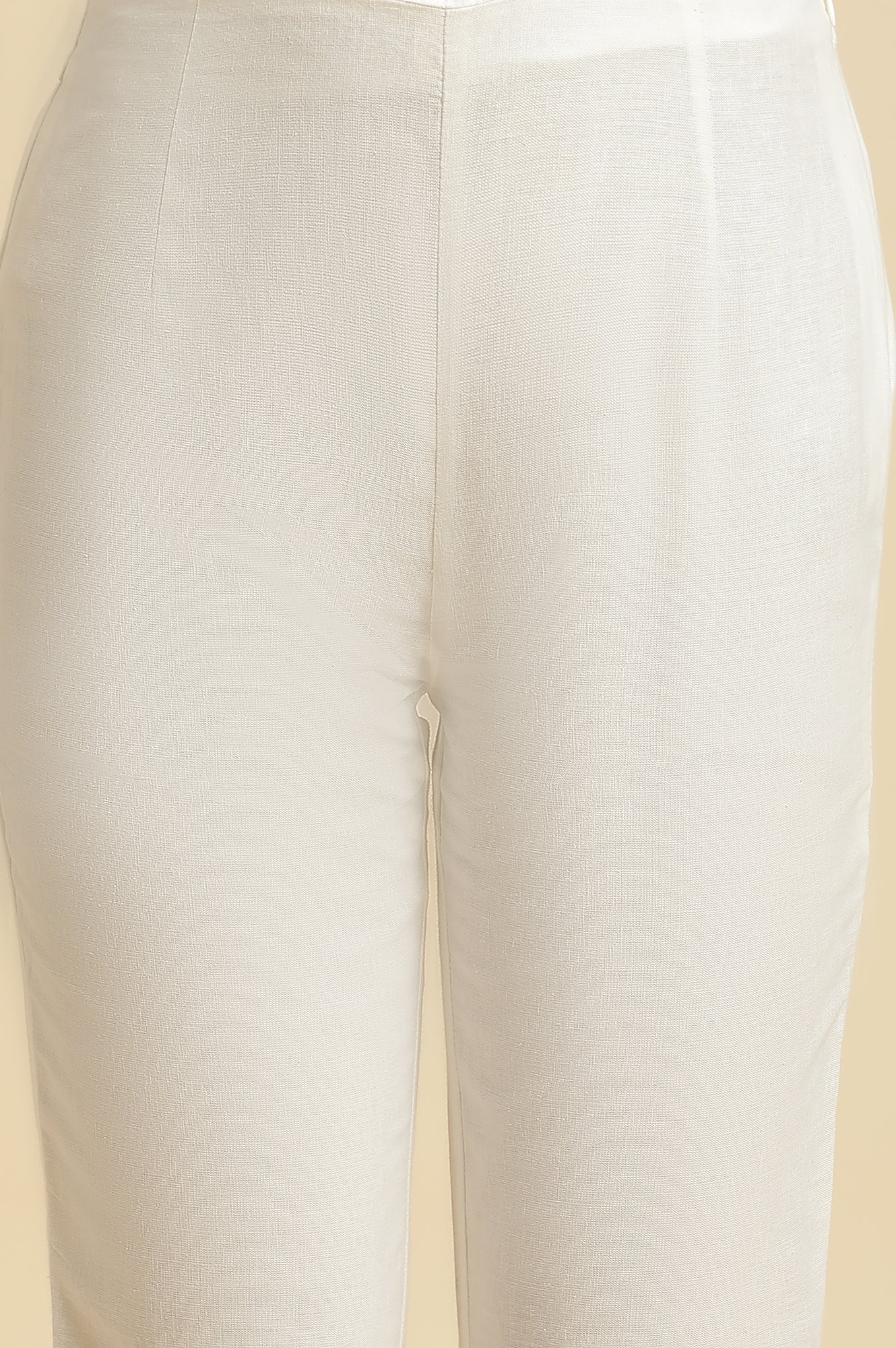 W for Woman Ecru A-line Kurta and Slim Pant Set