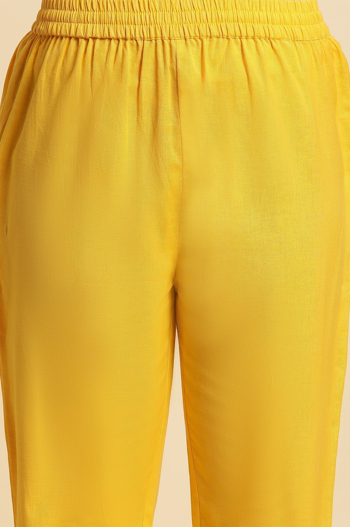 W for Woman Bright Yellow Floral Printed Kurta & Pants Set