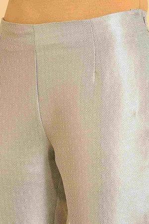 W for Woman Silver Jacquard Slim Pants
