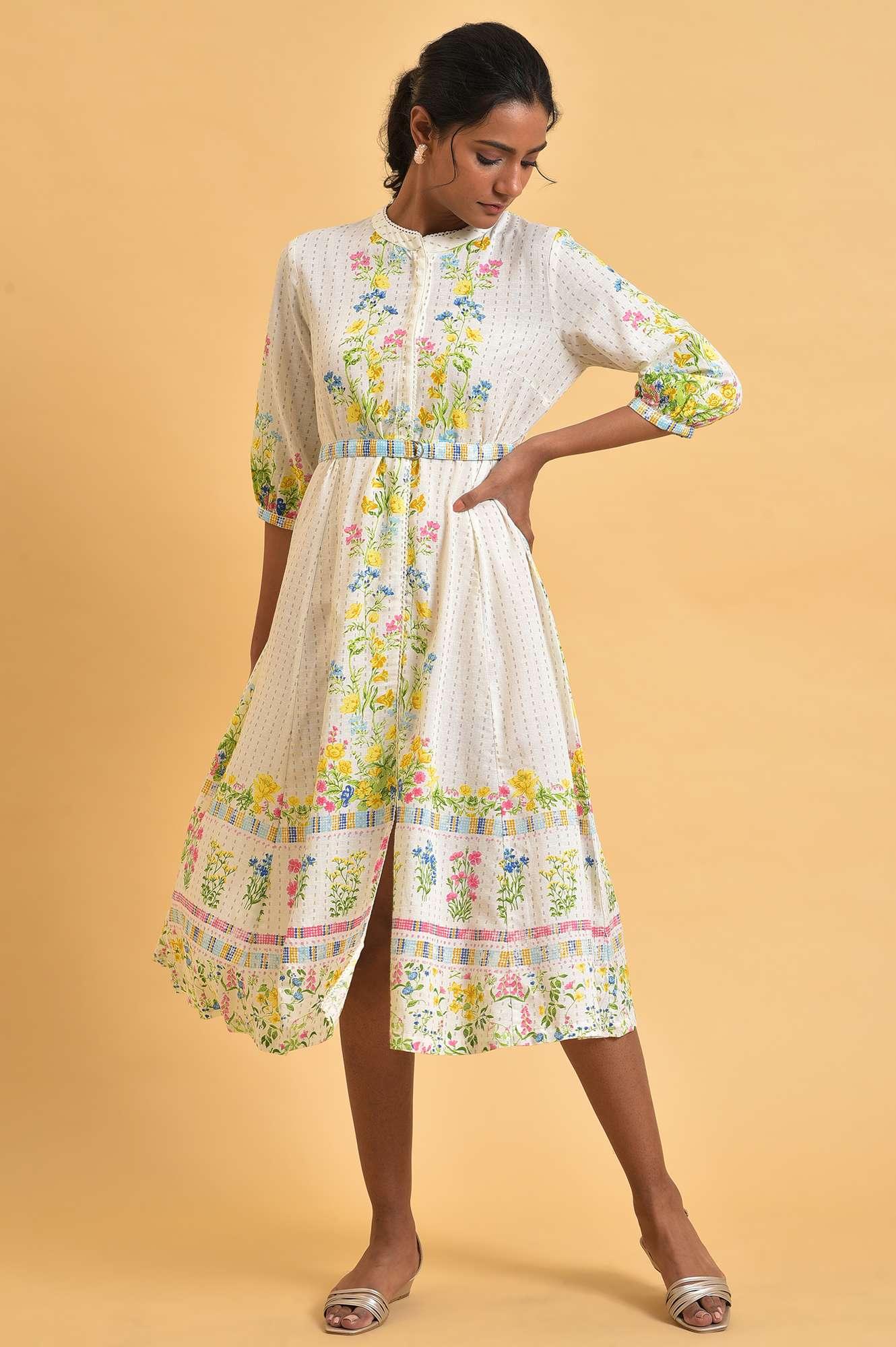 W for Woman White Floral Summer Vacay Plus Size Dress  Grab2Buy WforWoman Grab2Buy