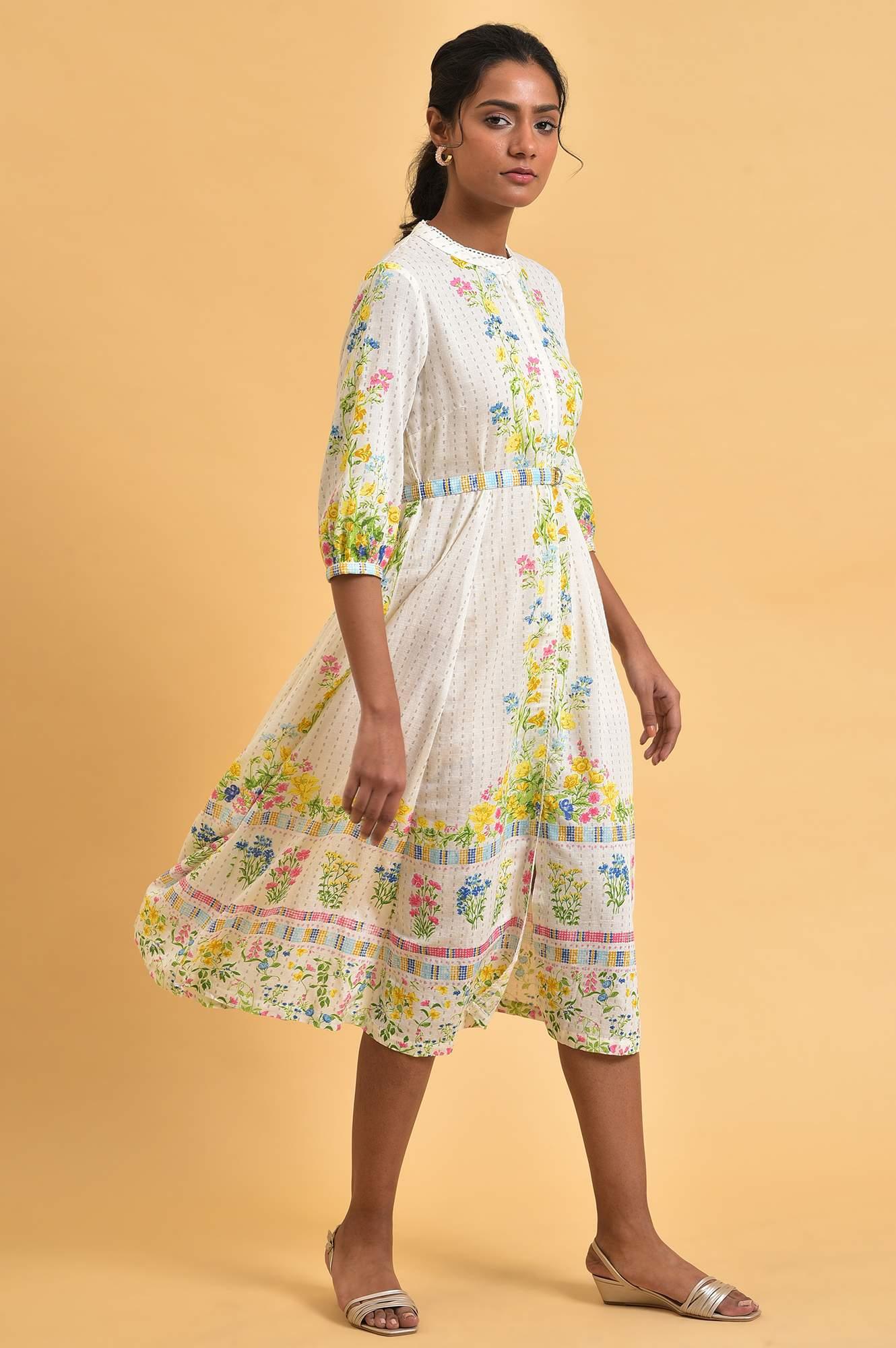 W for Woman White Floral Summer Vacay Dress  Grab2Buy WforWoman Grab2Buy