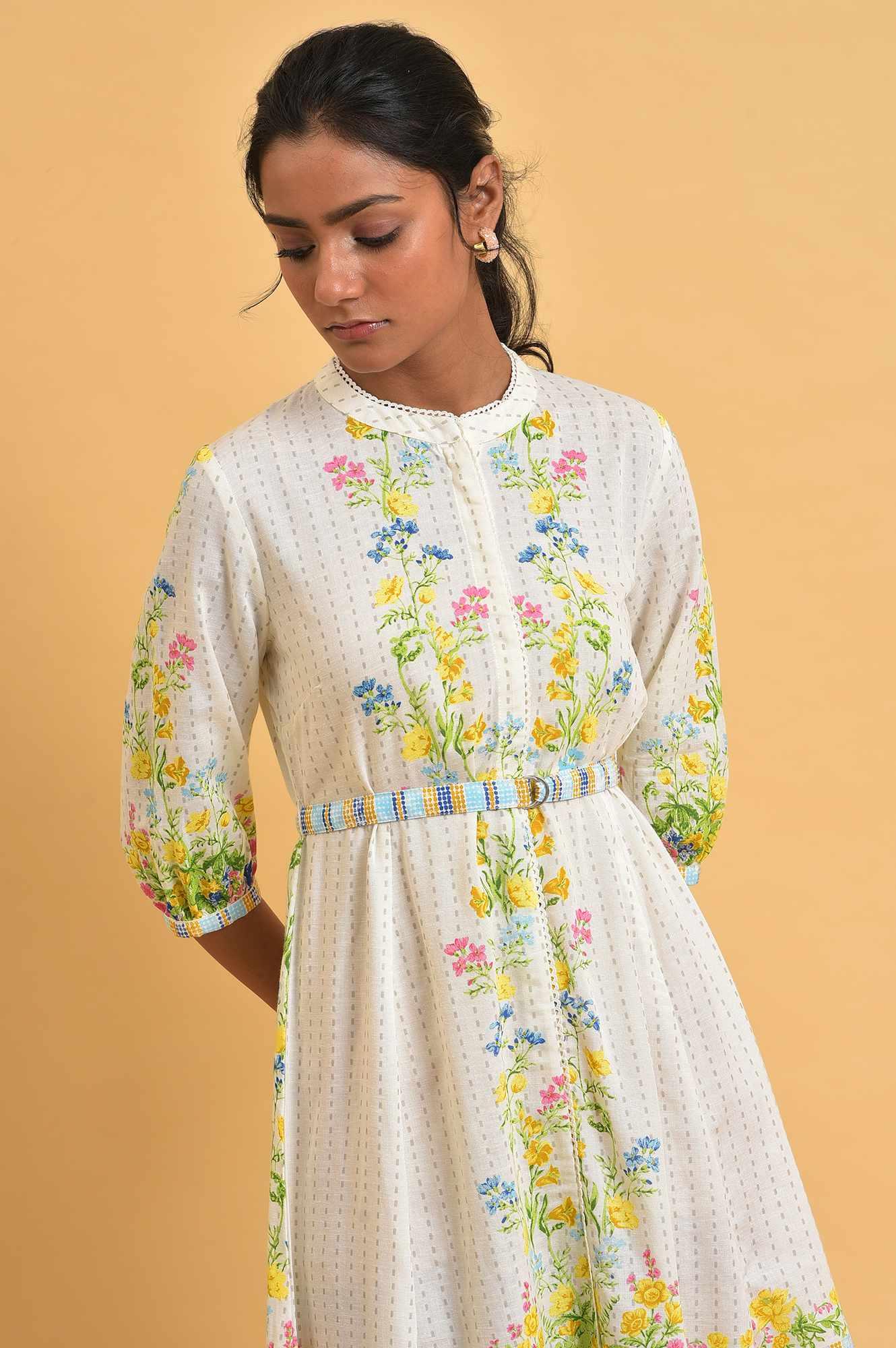 W for Woman White Floral Summer Vacay Dress  Grab2Buy WforWoman Grab2Buy