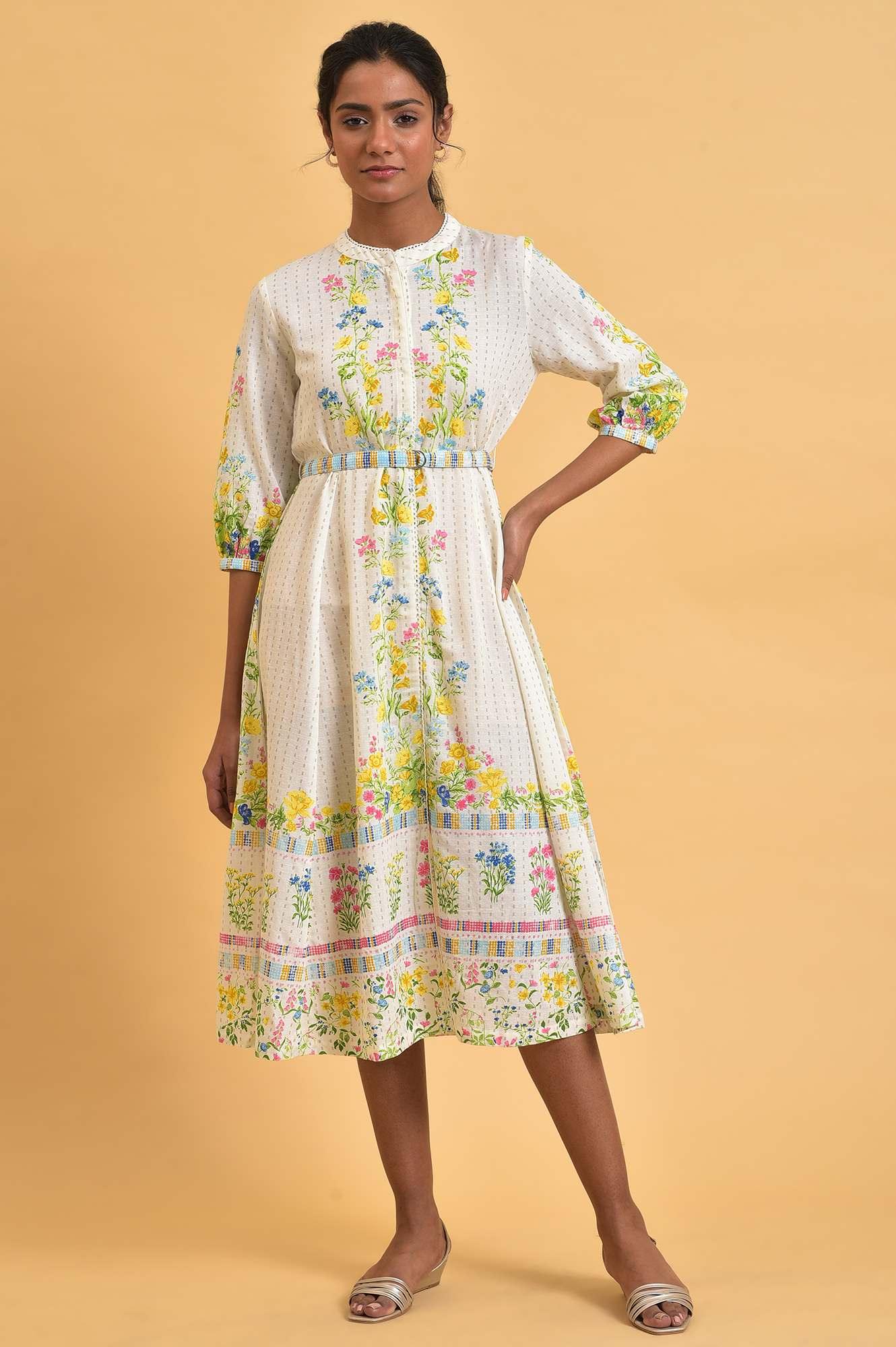 W for Woman White Floral Summer Vacay Dress  Grab2Buy WforWoman Grab2Buy
