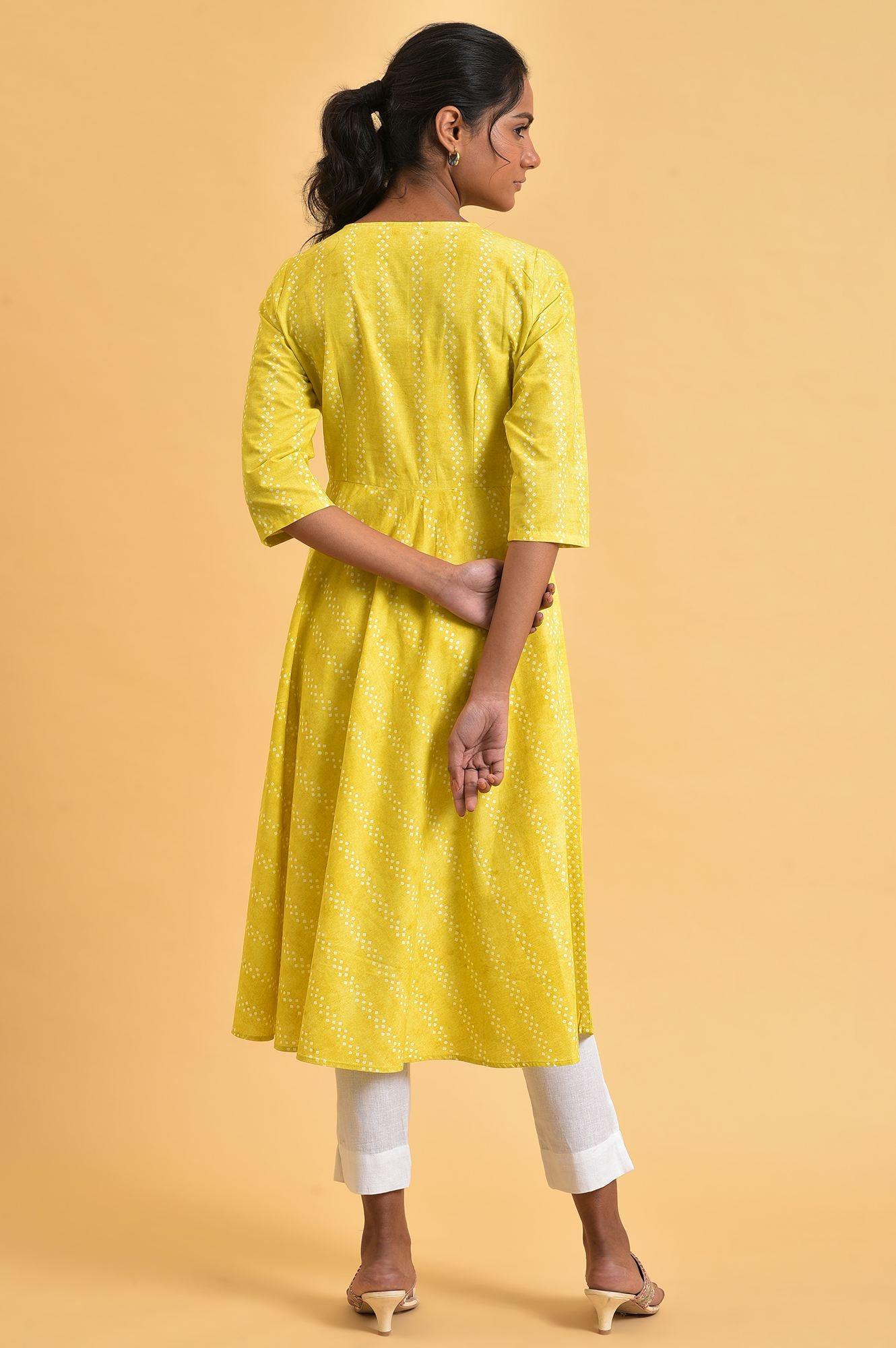 W for Woman Yellow Cotton Flared Summer Dress  Grab2Buy WforWoman Grab2Buy