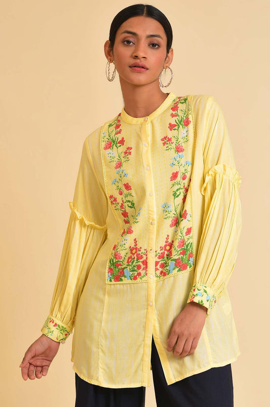 W for Woman Yellow Floral Printed Top  Grab2Buy WforWoman Grab2Buy