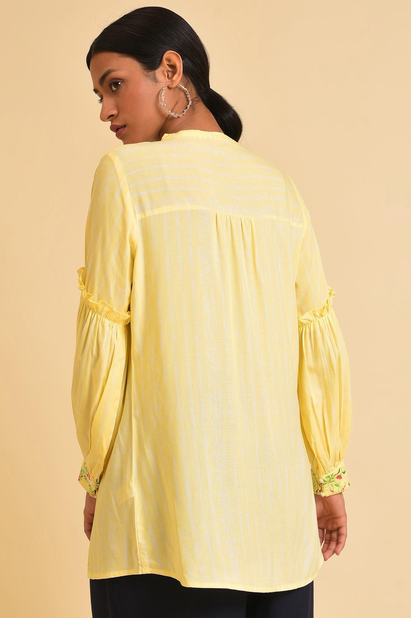 W for Woman Yellow Floral Printed Top  Grab2Buy WforWoman Grab2Buy