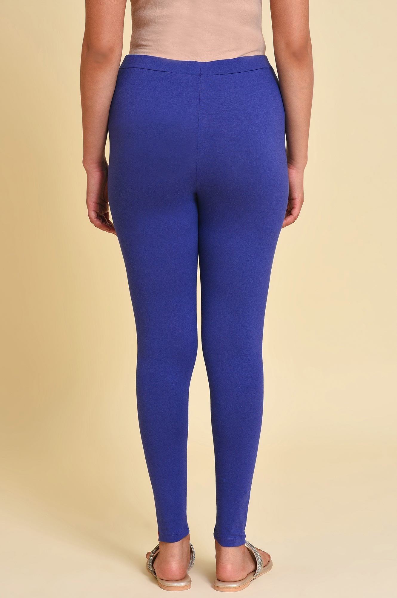 W for Woman Blue Cotton Jersey Tights