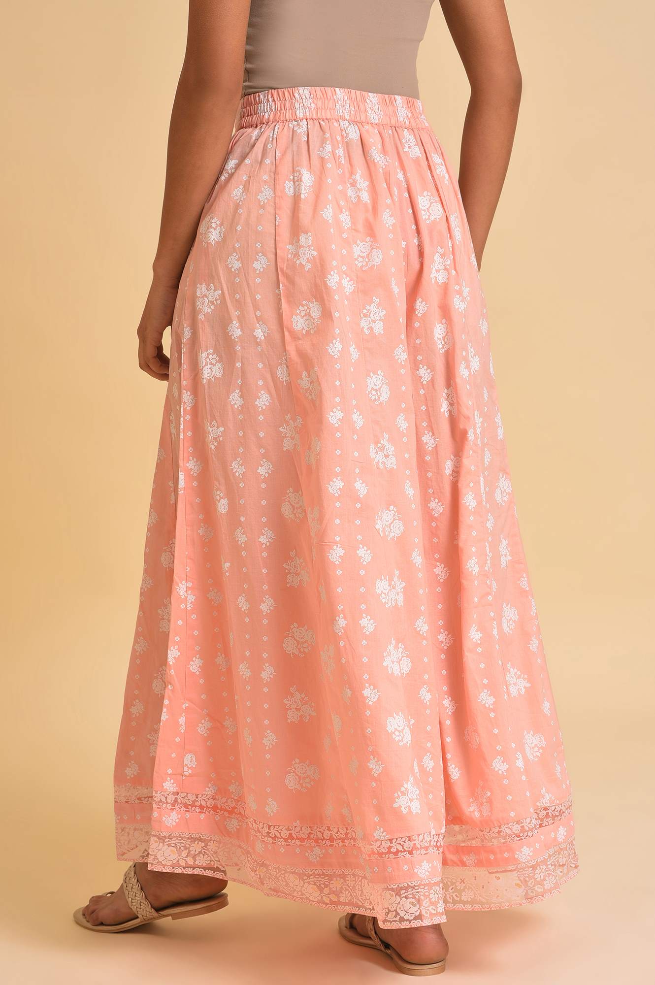 W for Woman Green Printed Festive Culottes