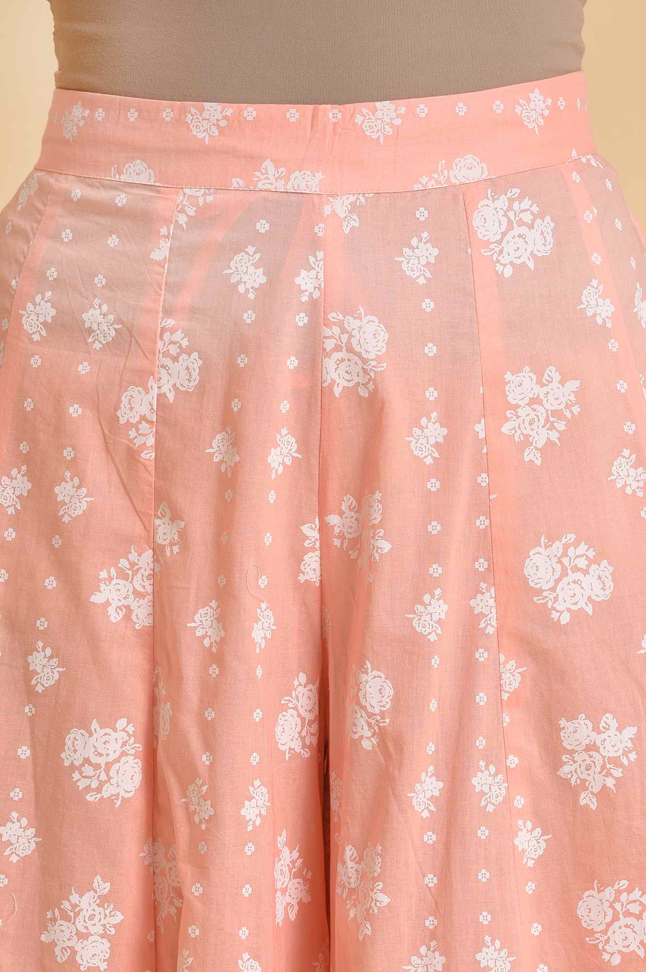 W for Woman Pink Printed Festive Culottes