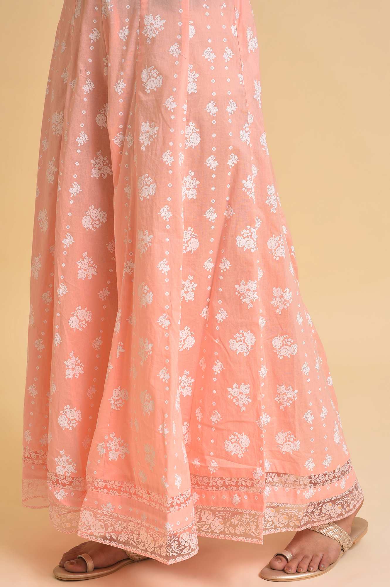 W for Woman Pink Printed Festive Culottes
