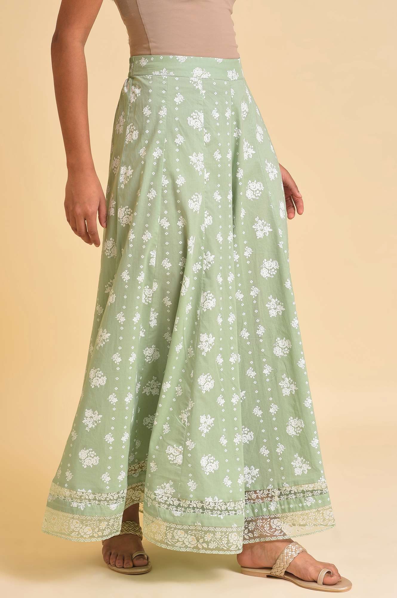 W for Woman Pink Printed Festive Culottes