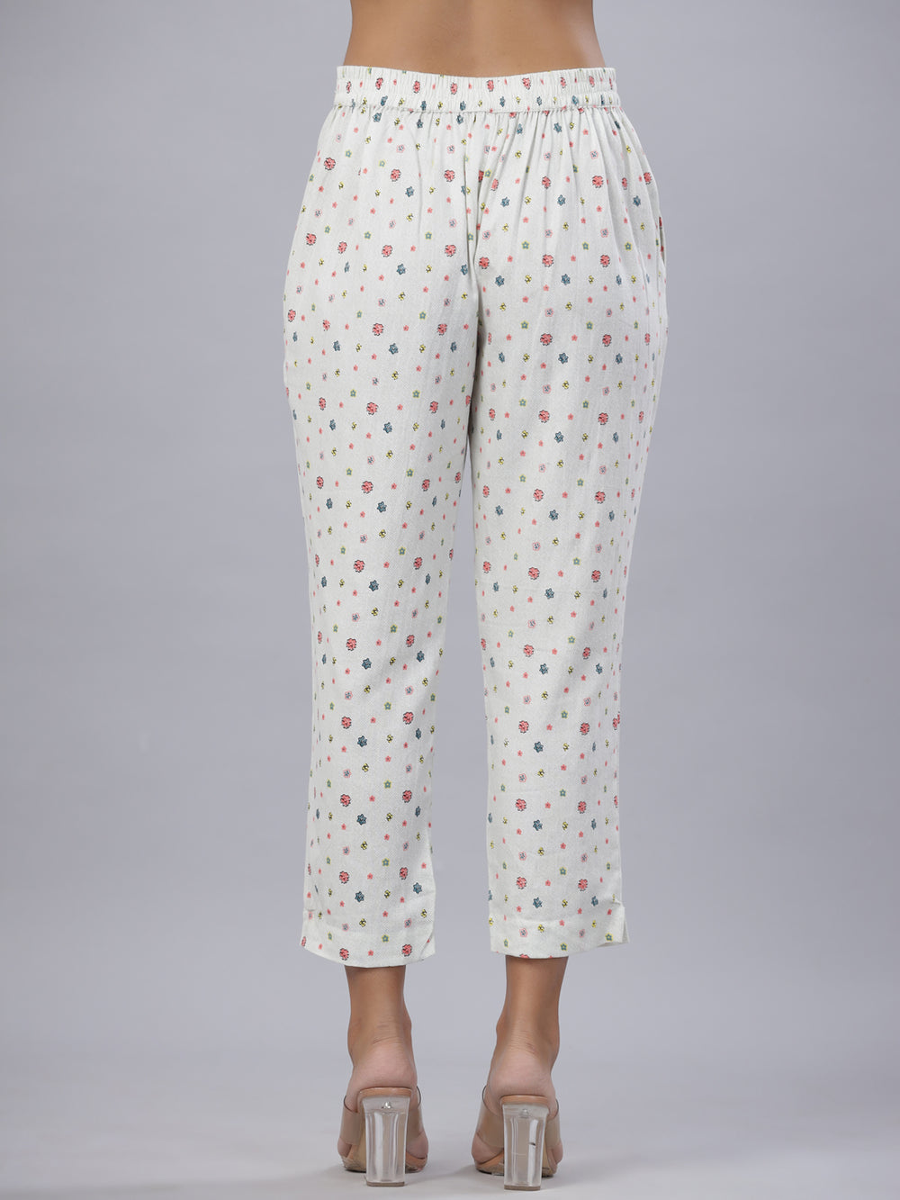 Juniper Coral Cotton Flex Printed Straight Pants