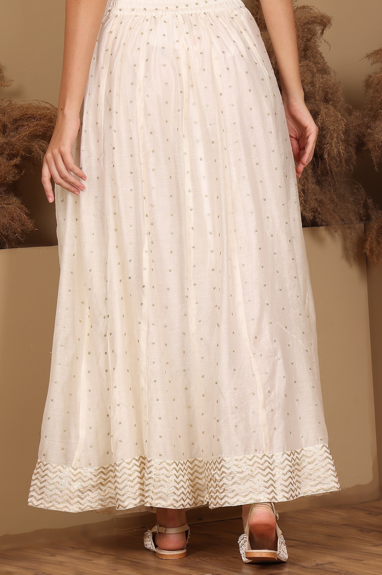 W for Woman White Embroidered Flared Skirt  Grab2Buy WforWoman Grab2Buy