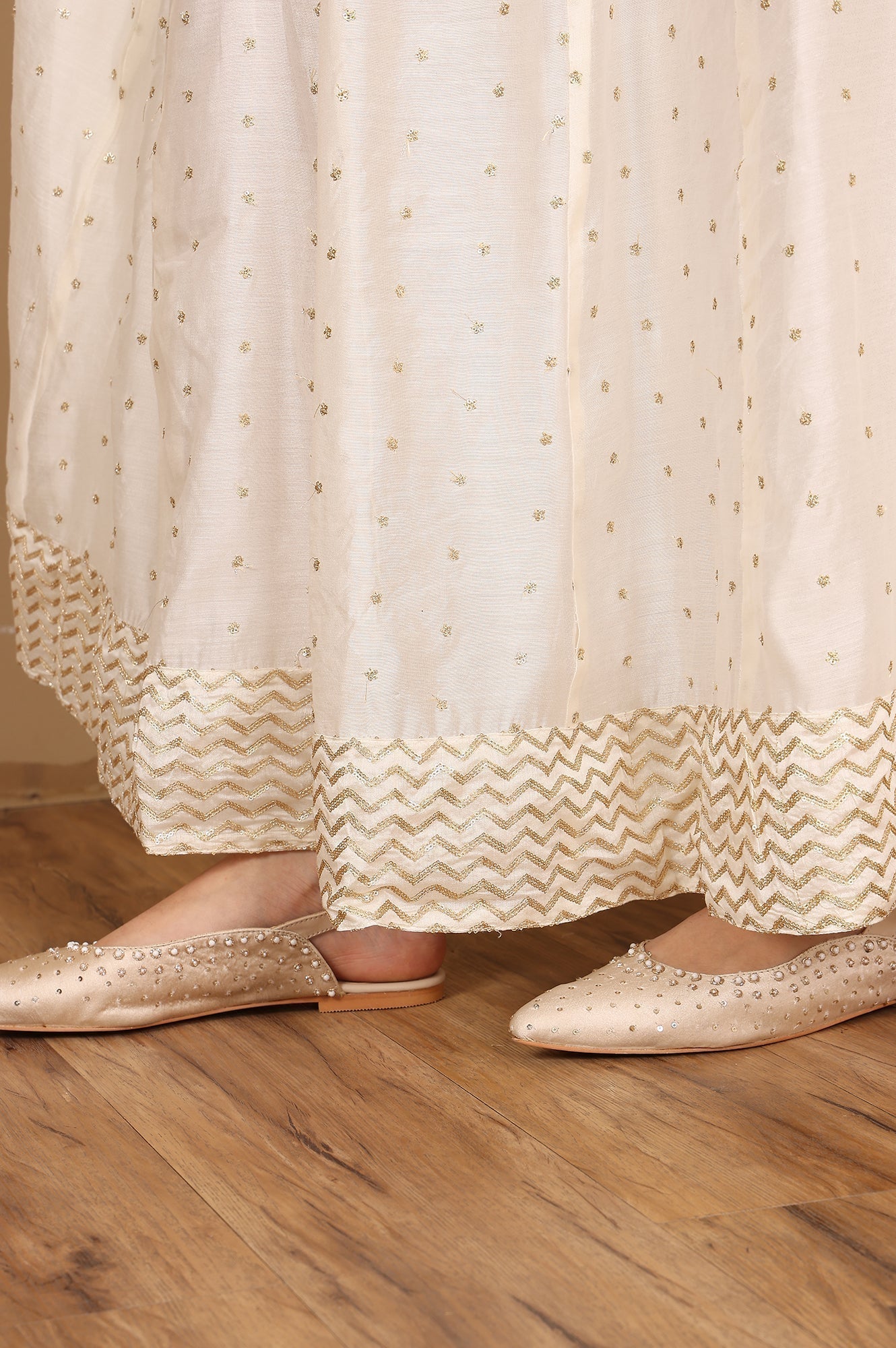 W for Woman White Embroidered Flared Skirt  Grab2Buy WforWoman Grab2Buy
