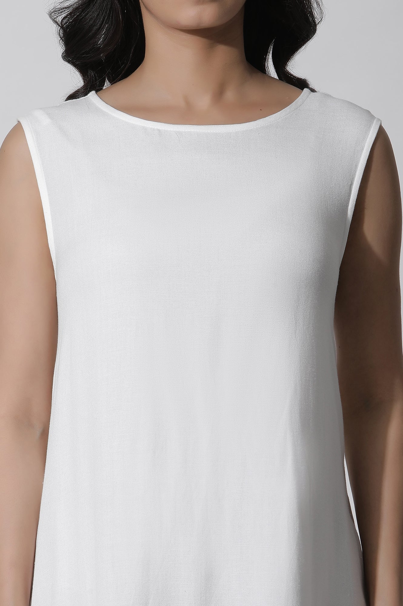 W for Woman White Sleeveless Embroidered Cotton Western Dress  Grab2Buy WforWoman Grab2Buy