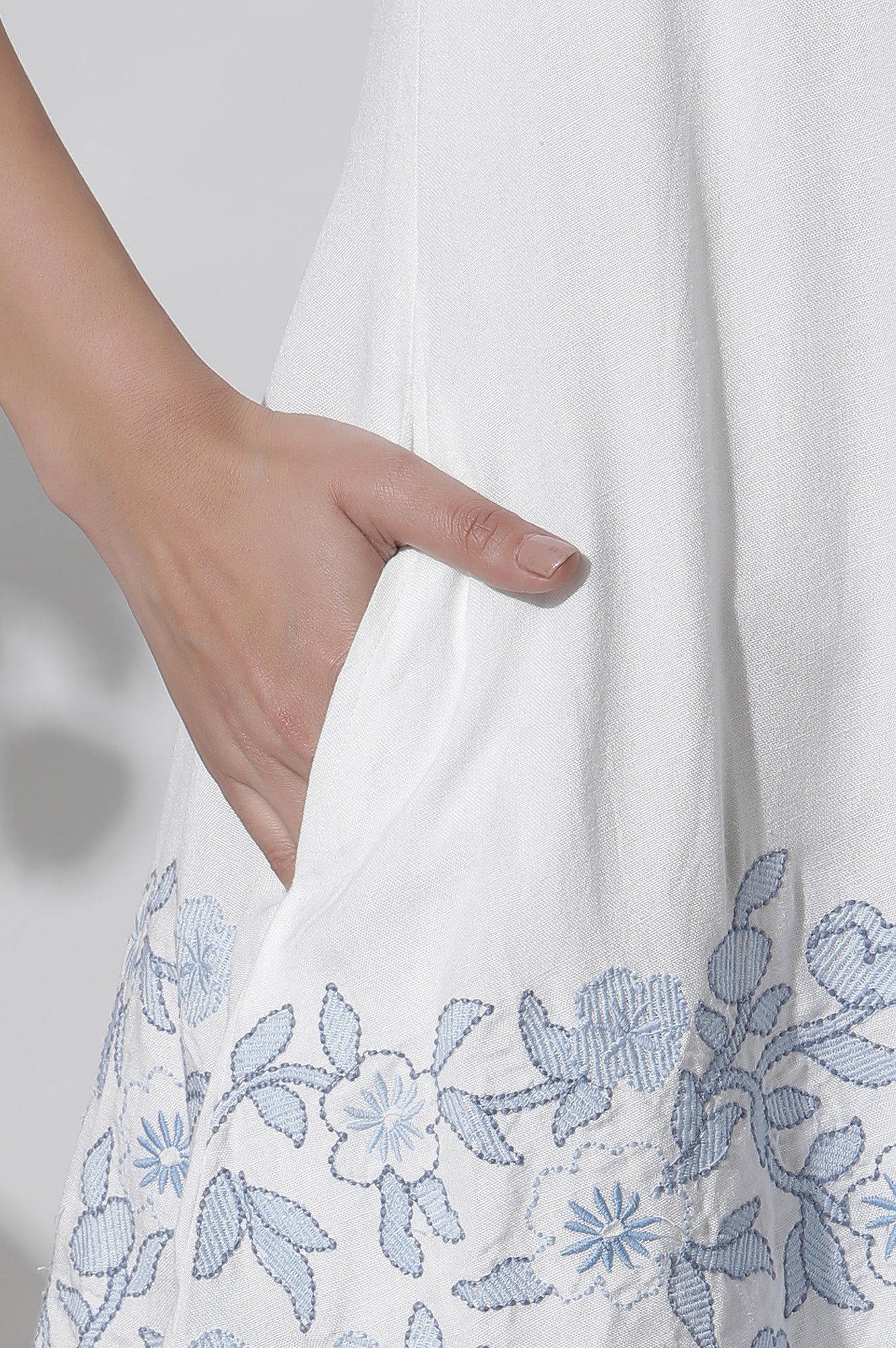 W for Woman White Sleeveless Embroidered Cotton Western Dress  Grab2Buy WforWoman Grab2Buy