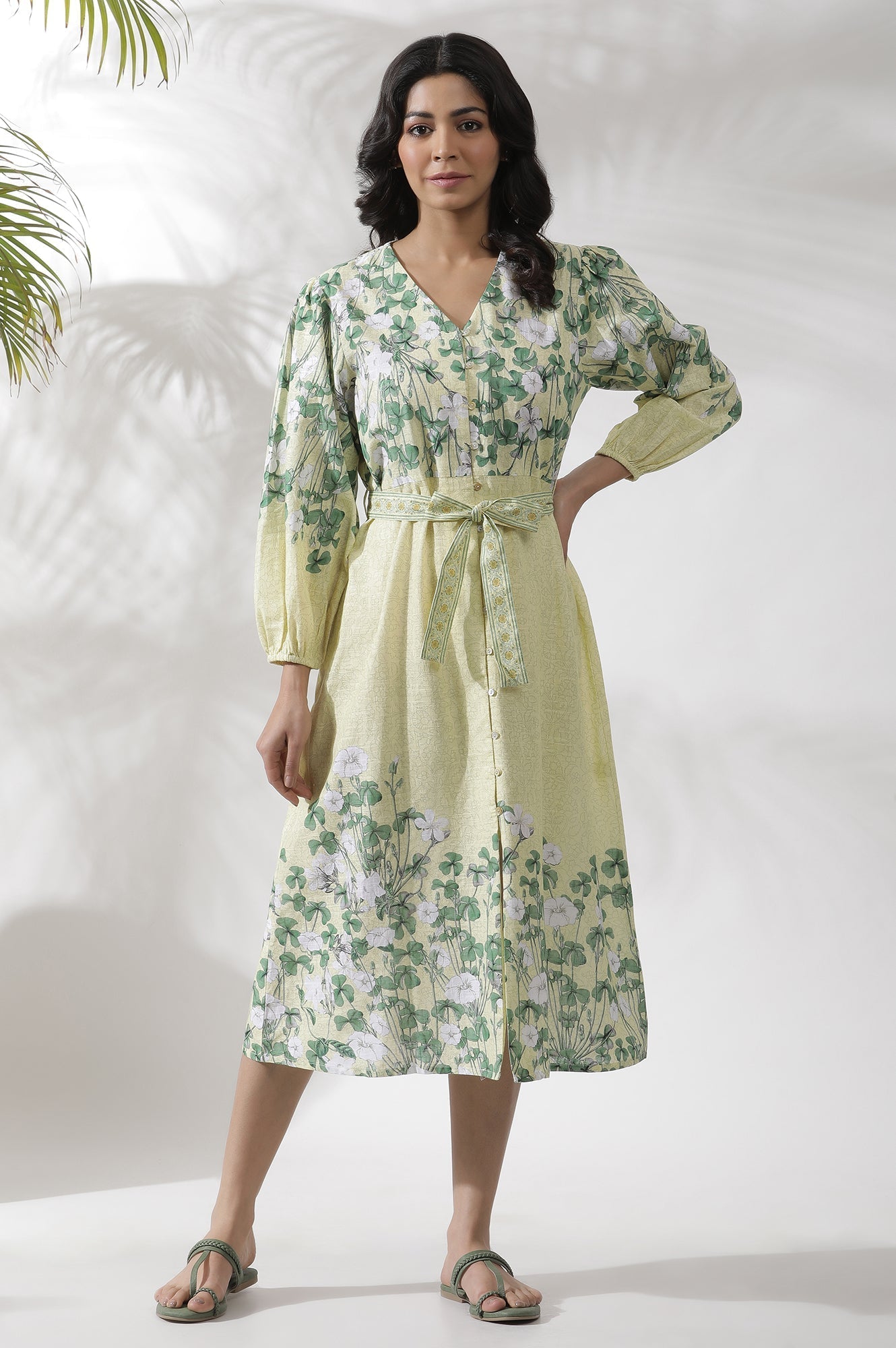 W for Woman Yellow Floral Printed Shirt Dress  Grab2Buy WforWoman Grab2Buy