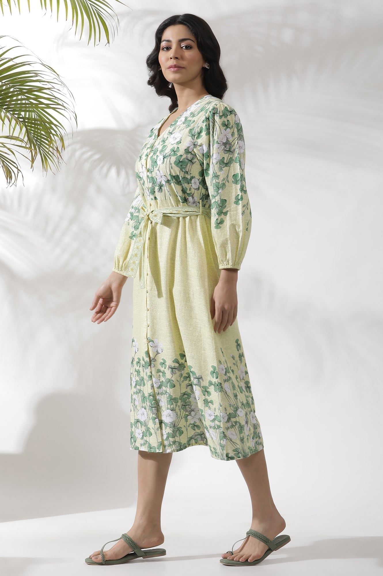 W for Woman Yellow Floral Printed Shirt Dress  Grab2Buy WforWoman Grab2Buy