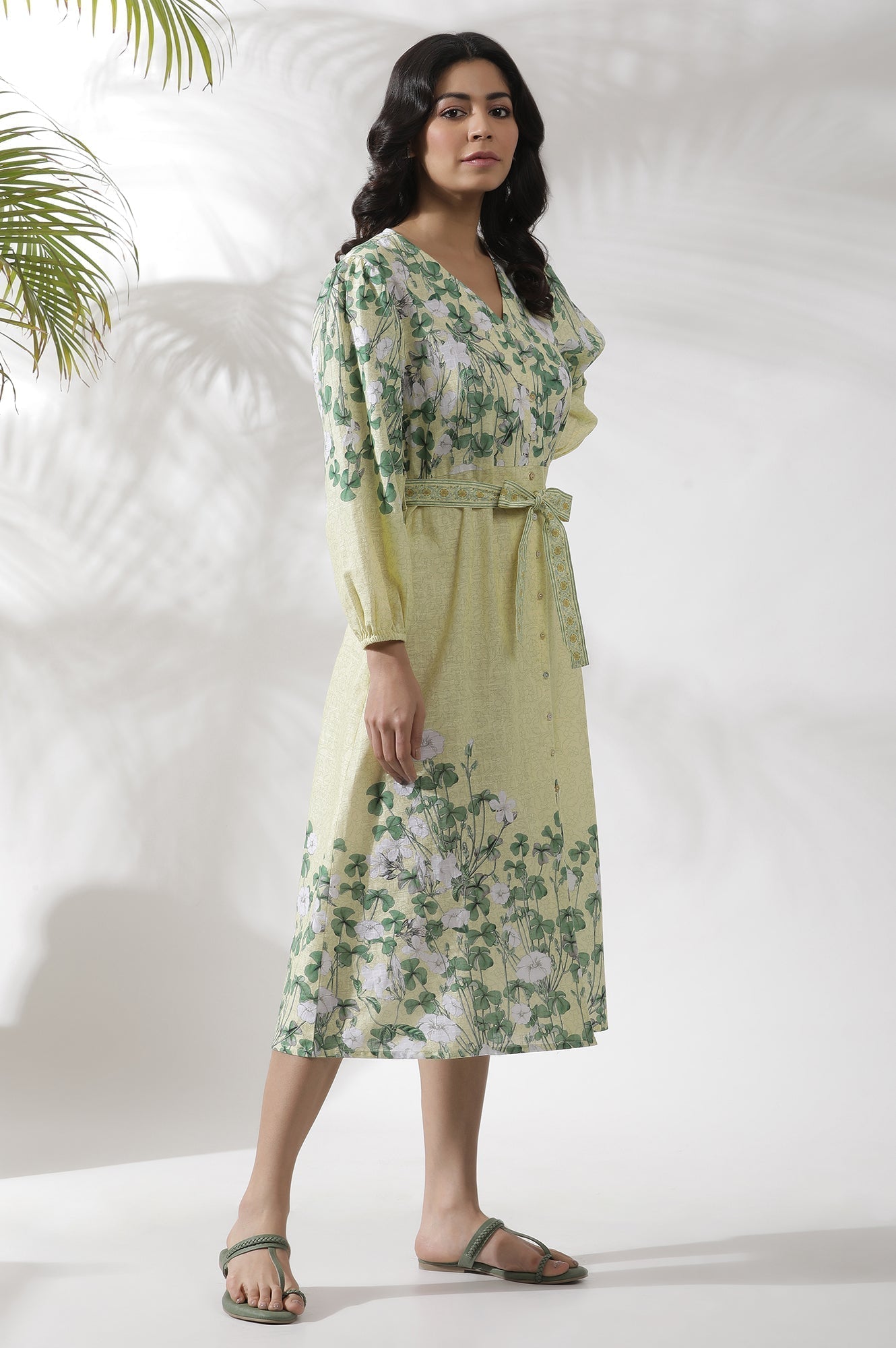 W for Woman Yellow Floral Printed Shirt Dress  Grab2Buy WforWoman Grab2Buy