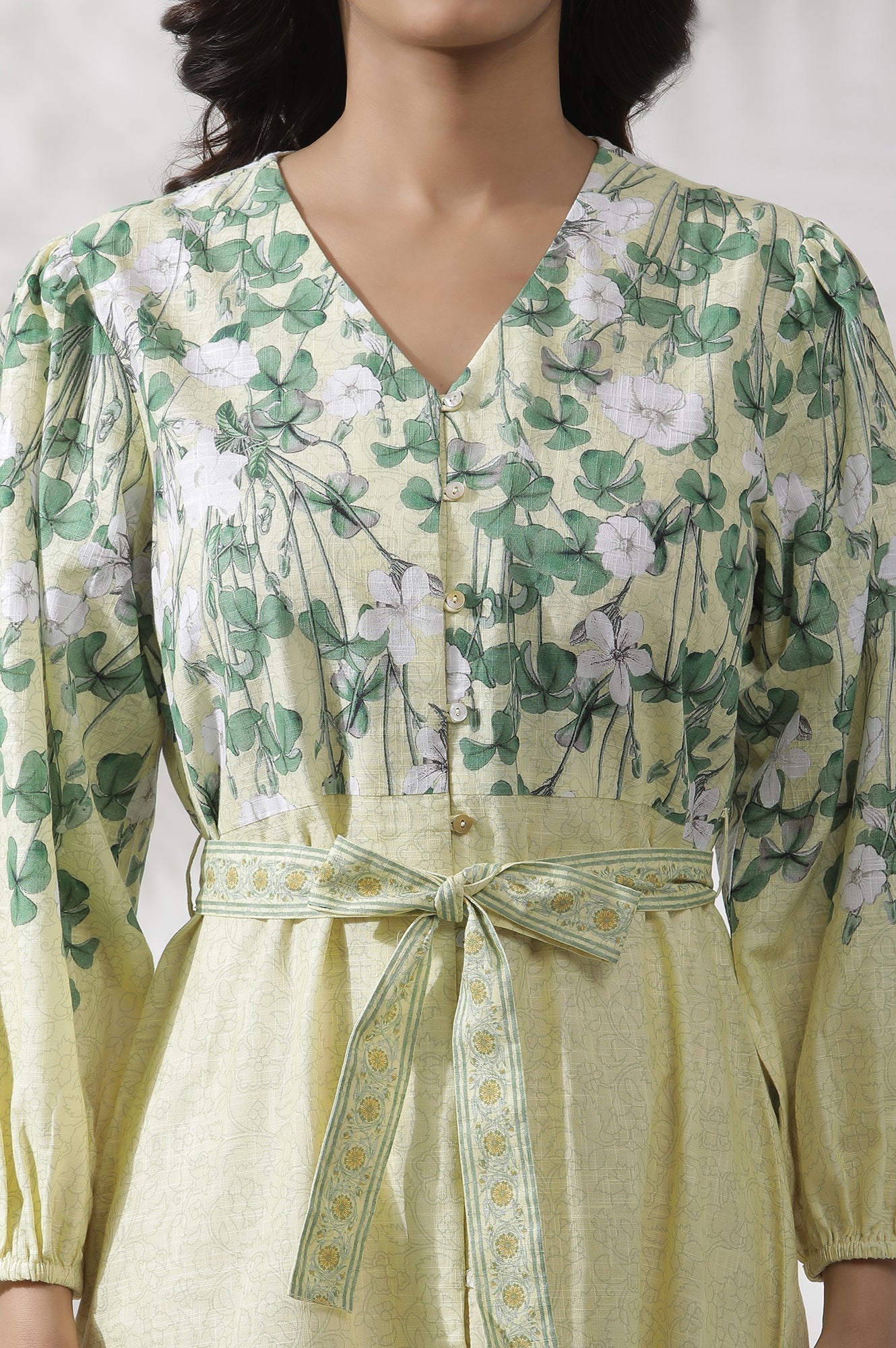 W for Woman Yellow Floral Printed Shirt Dress  Grab2Buy WforWoman Grab2Buy