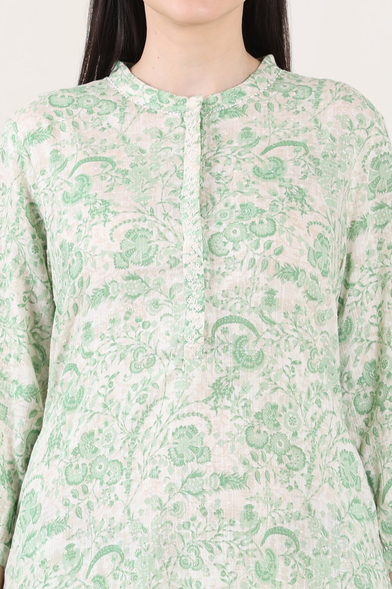 W for Woman White Floral Printed Swiss Dot Straight Tunic  Grab2Buy WforWoman Grab2Buy