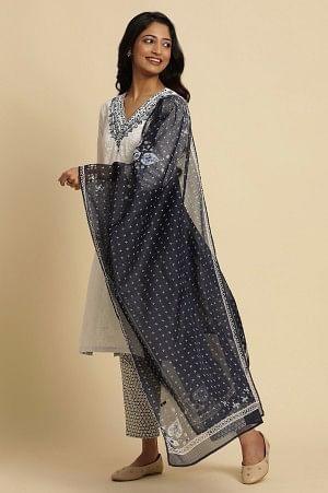 W for Woman Blue Kots Dupatta With Blue Prints