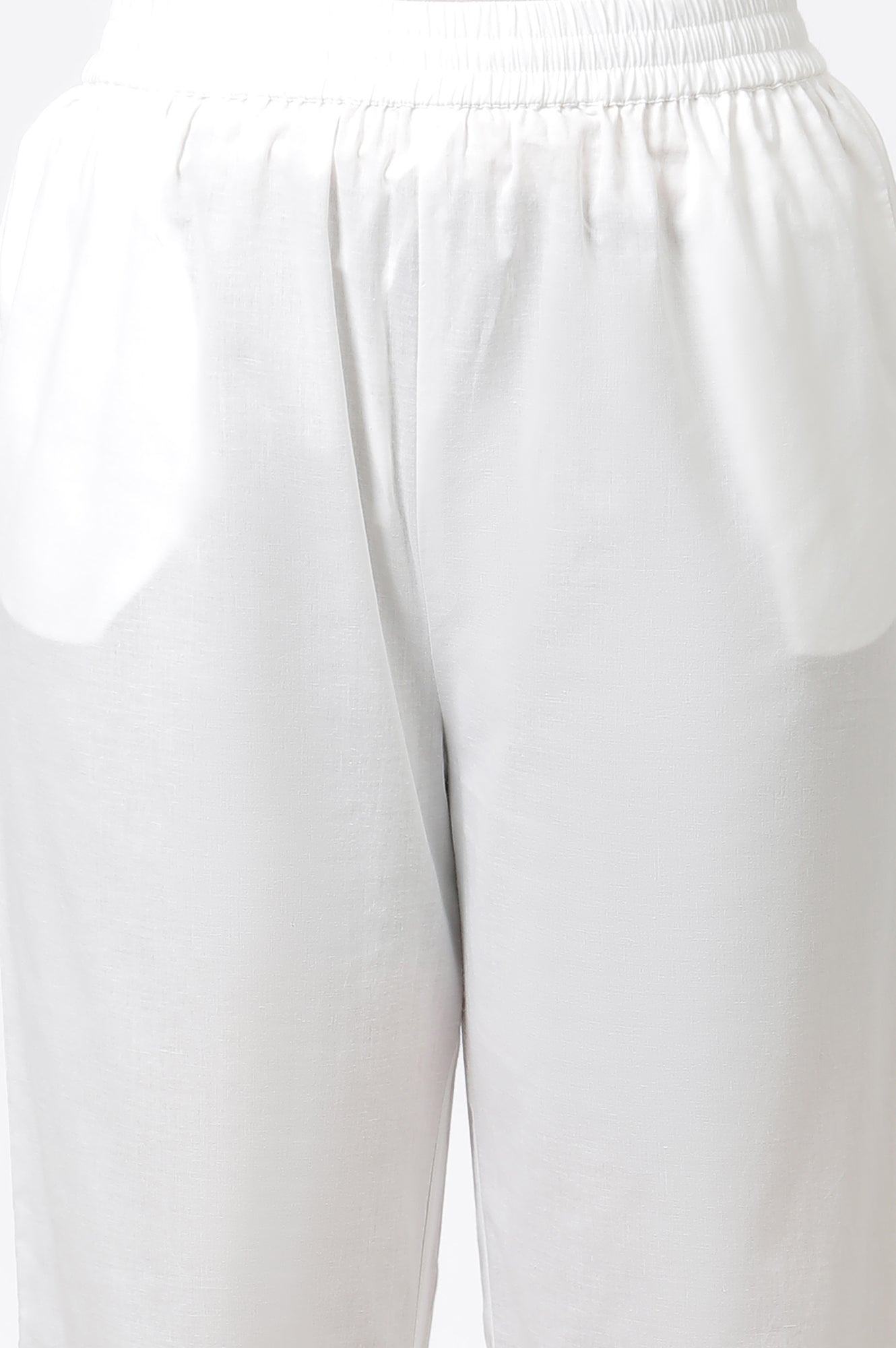 W for Woman White Embellished Kurta, Pants and Dupatta Set