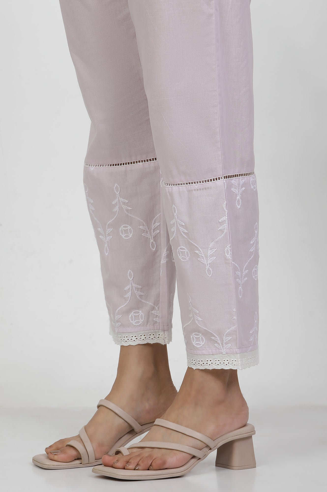 W for Woman Light Purple Schiffle A-Line Kurta And Pants Set