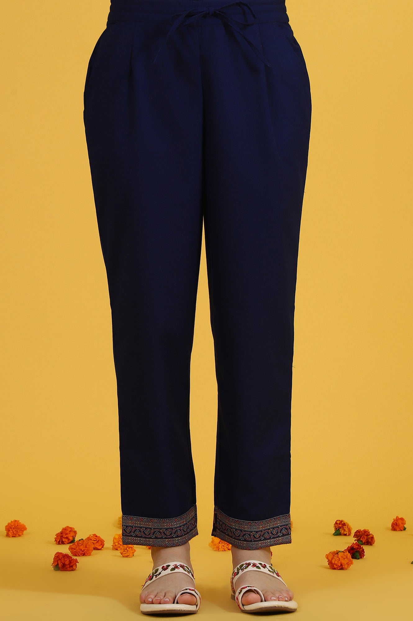 W for Woman Blue Yarn Dyed Sequins Straight Kurta & Straight pant with Dupatta Set