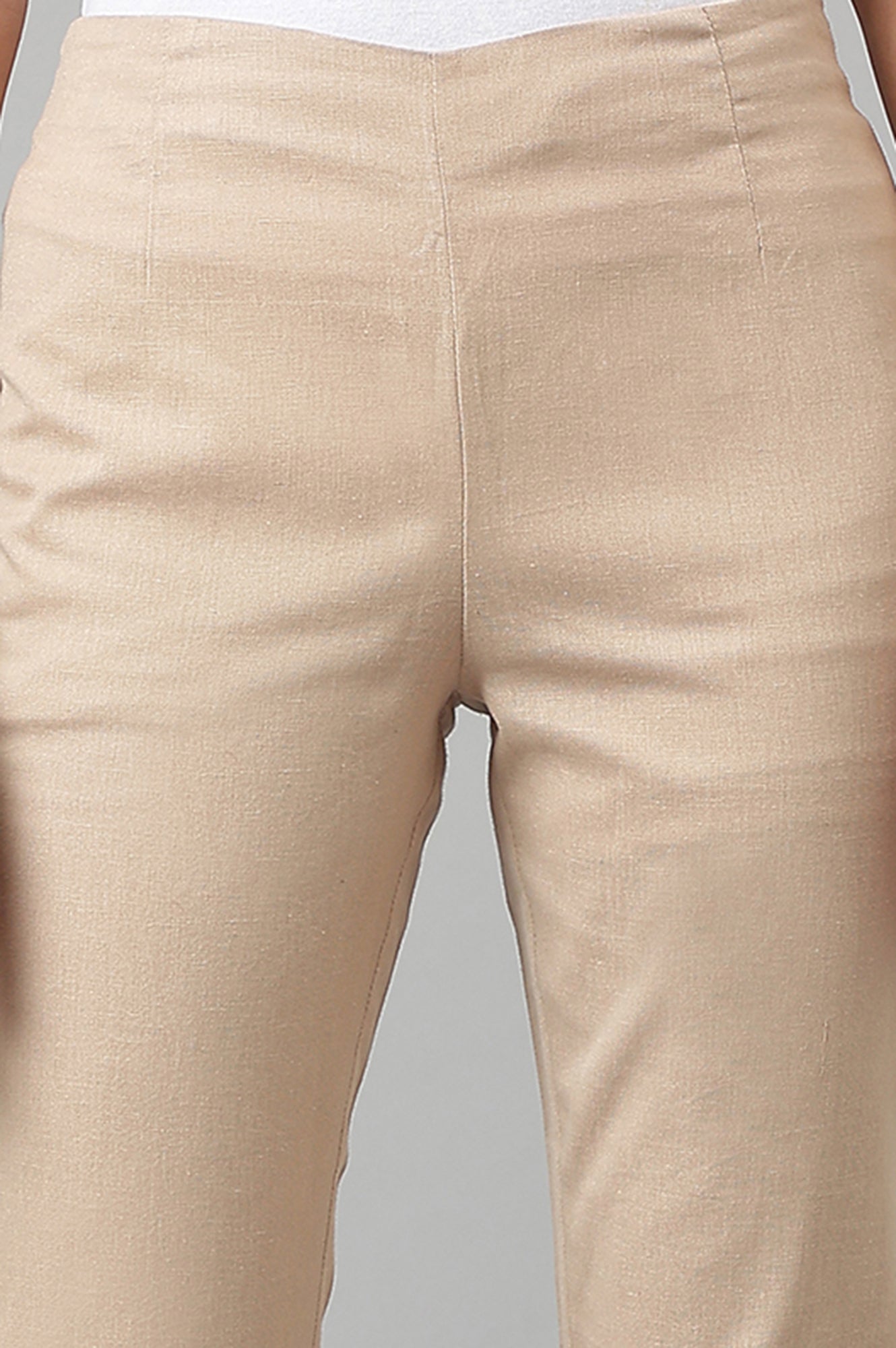 W for Woman Beige And Black Slim Pants Combo
