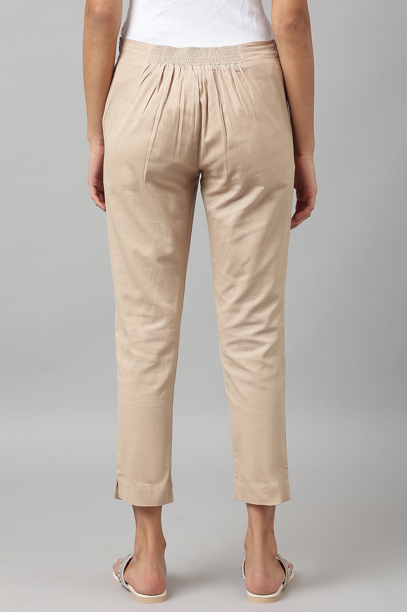 W for Woman Beige And Black Slim Pants Combo