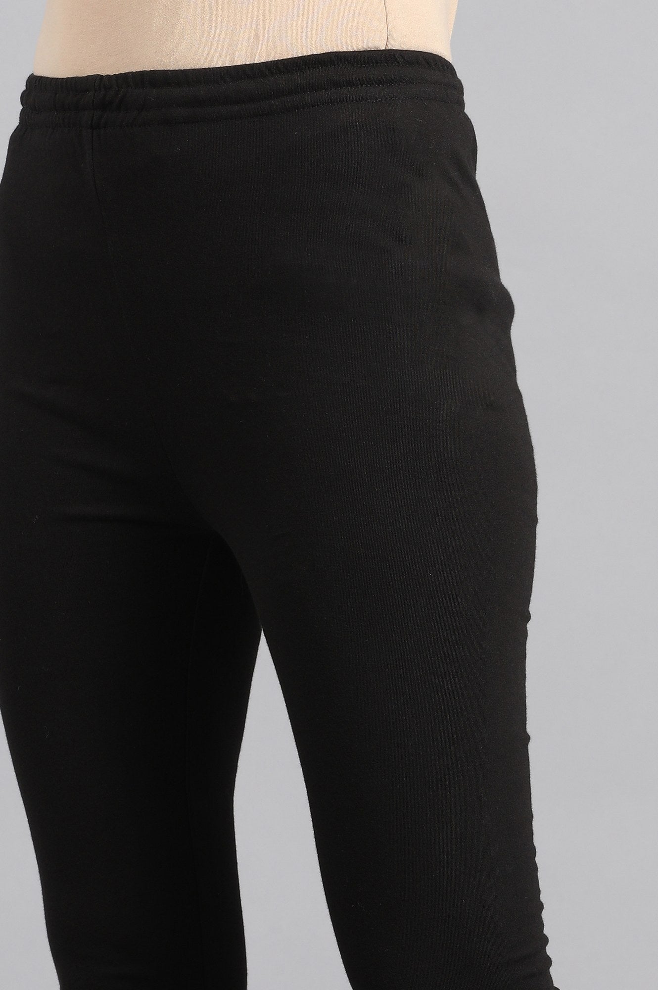 W for Woman Combo Pack Of 2 Black Solid Knitted Churidar