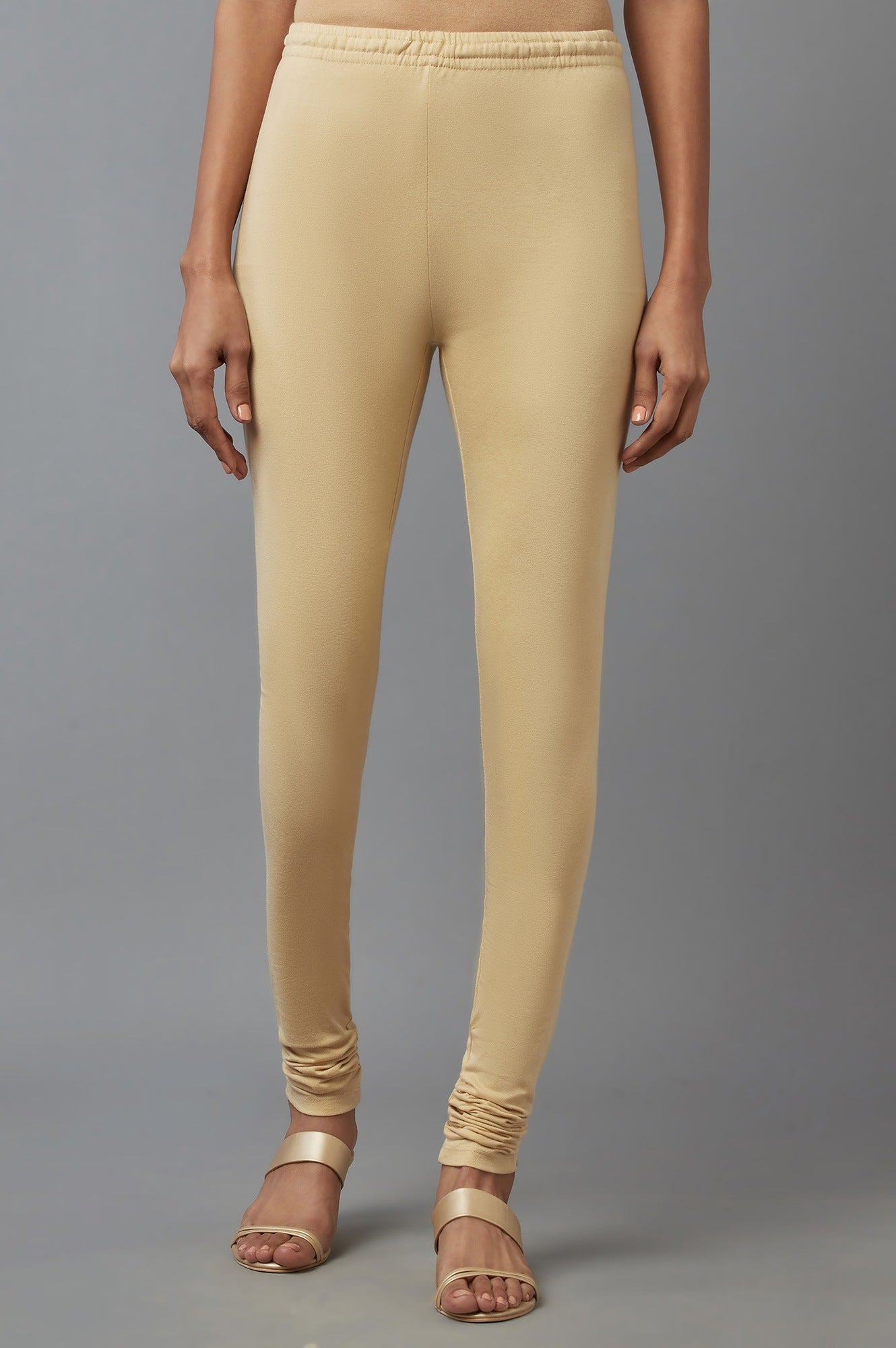 W for Woman Combo Pack Of Black And Golden Solid Churidar