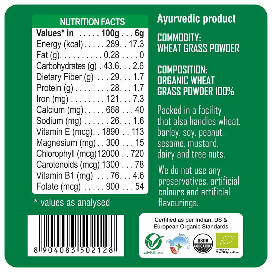 organic wheat grass powder