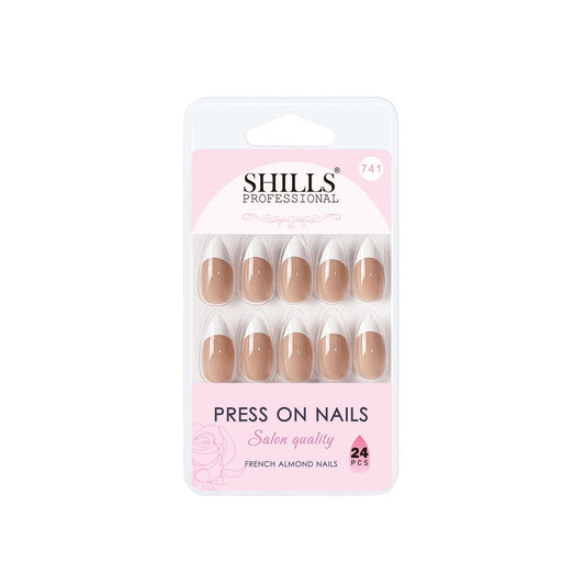 Shills Professional Reusable Press On Nails French Almond - SPN741