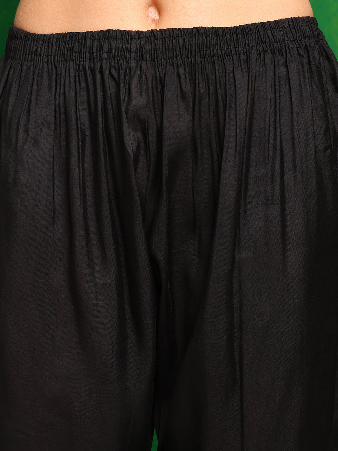 Pakistani Embroidered Kurta With Pant & Dupatta, Black - Hiral Fashion